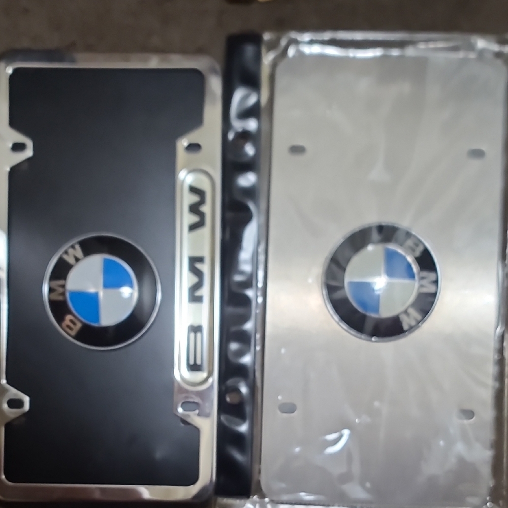 BMW Black and Silver License Plate Frames